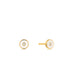 Optic White Enamel Disc Gold Stud Earrings